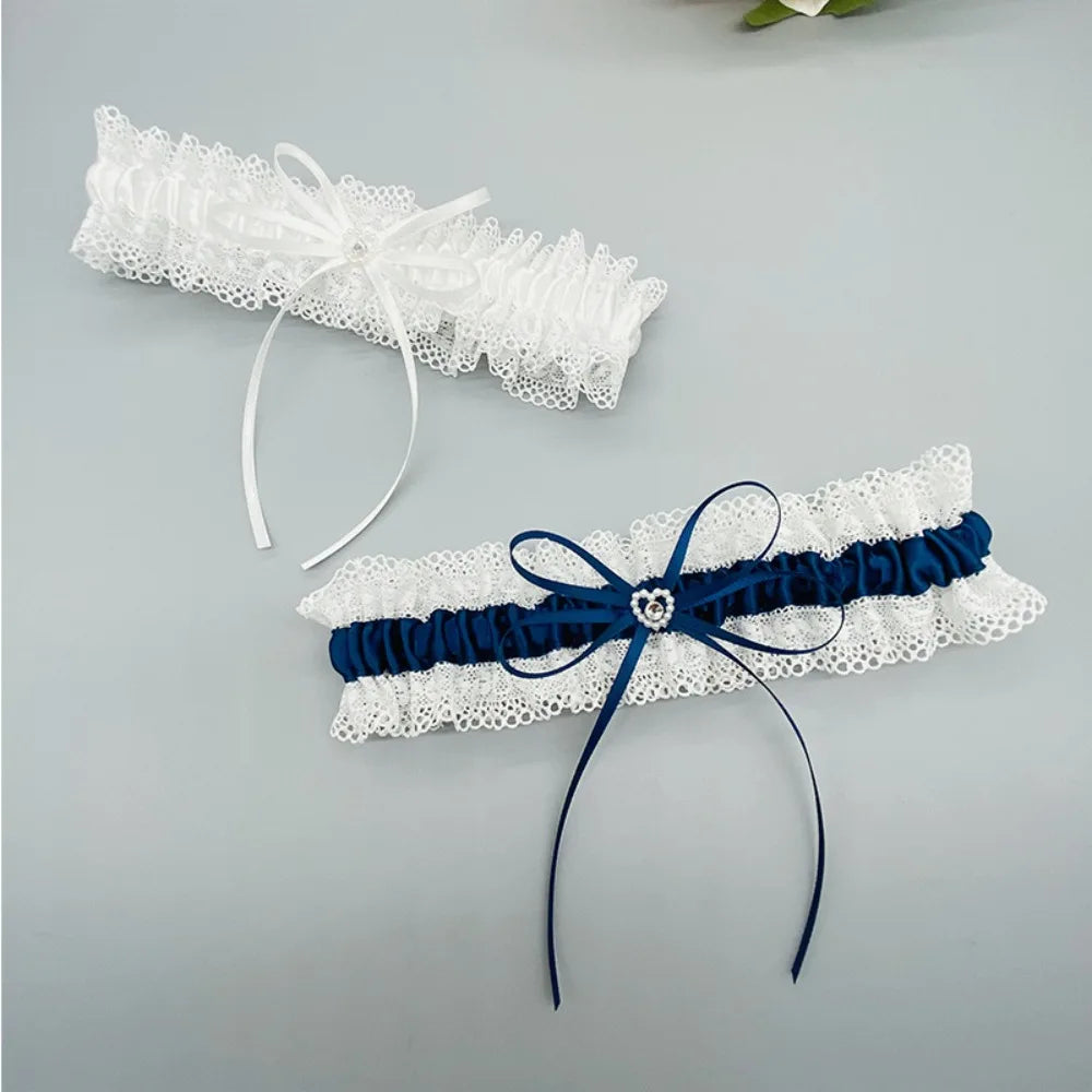 New Bride's Wedding Garter, Diamond Bow, Lace Garter, Women's Leg Accessories, Wedding Party Garter