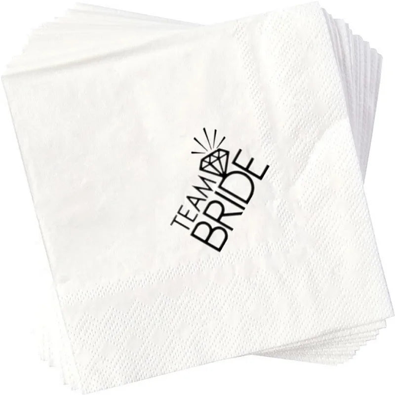 50 serviettes de table « Bride to be » pour dîner de mariage, décoration d'ambiance, décoration de fête de fiançailles, serviette de mariage