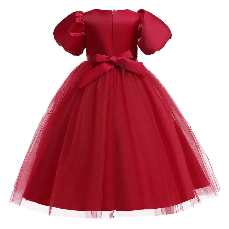 Robes de Demoiselle d'honneur pour Mariages Robes de Soirée Princesse pour Filles Robes d'Enfants à Manches Courtes Robe de Soirée Mariage 3-12 Ans
