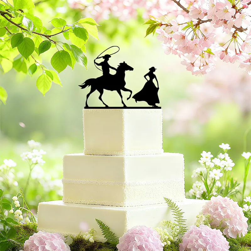 Funny Wedding Party Cake Topper Mariée Marié M. Mme Acrylique Noir Gâteaux de mariage Style Sport Mixte Couples Cake Décoration de mariage