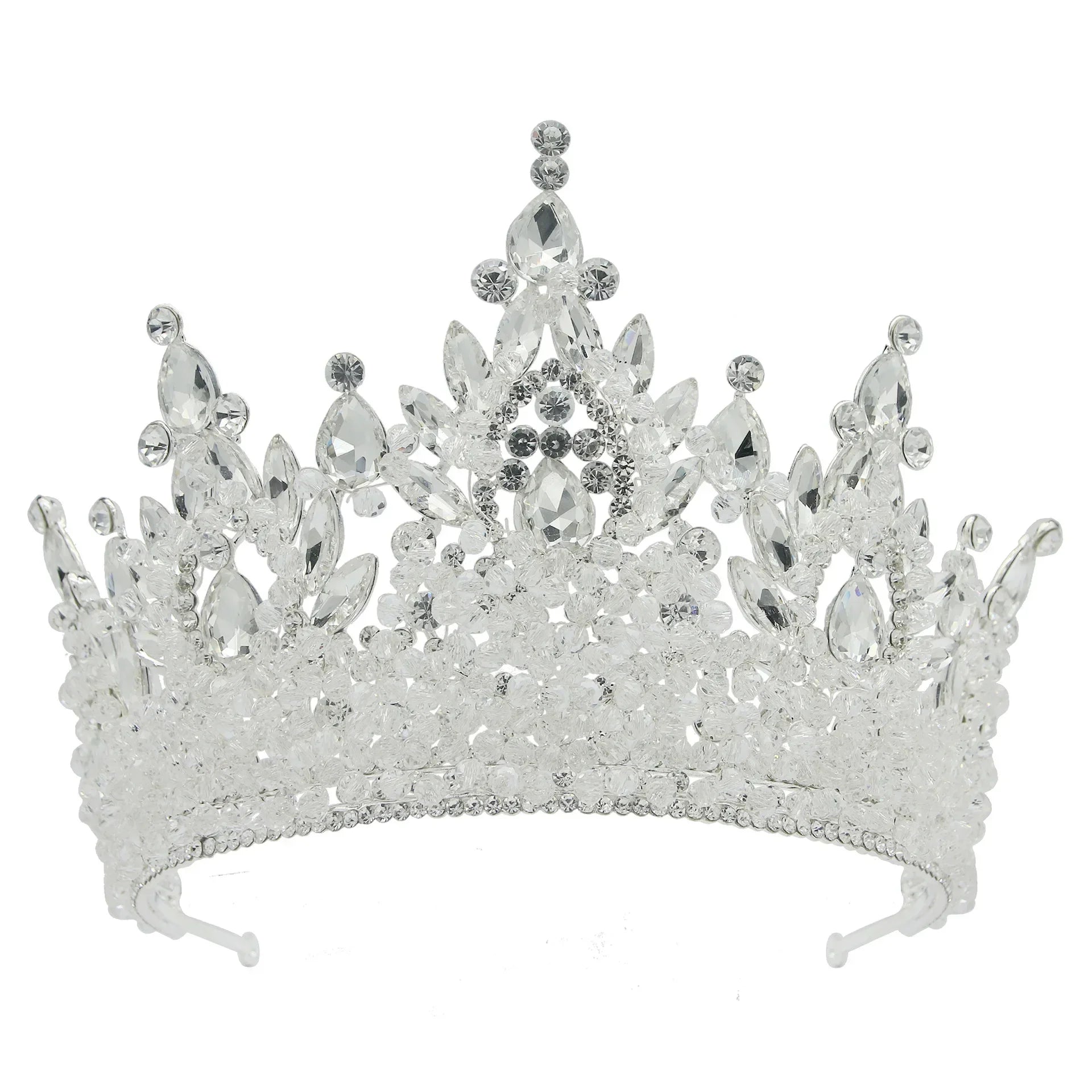 Accessoires de cheveux de mariage colorés roses, coiffe de concours de beauté, diadème de mariée Fait à la main en CRISTAL coloré avec perles