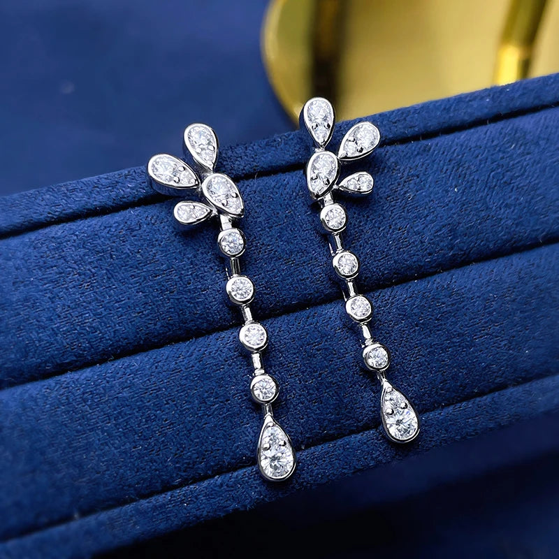 Crystal Cubic Zirconia Statement Long Drop Earrings — Bridal Jewelry