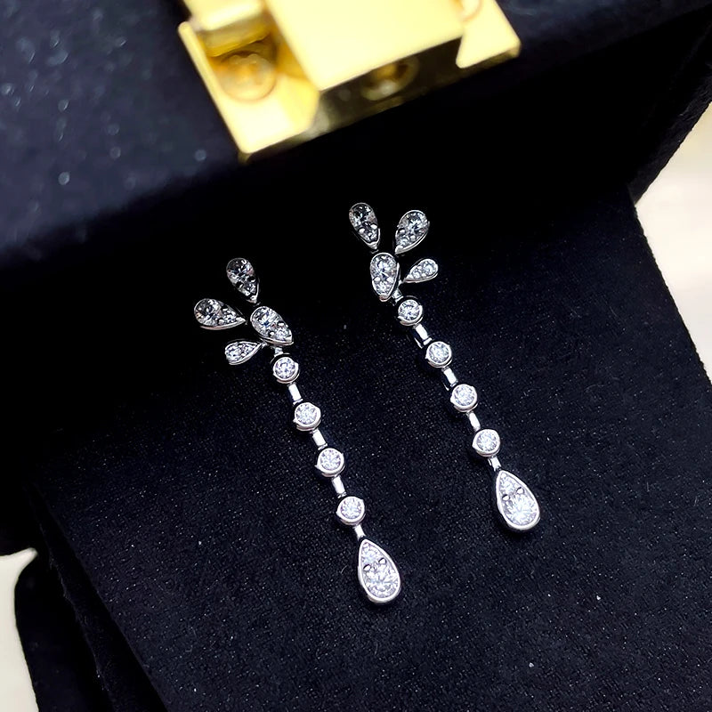 Crystal Cubic Zirconia Statement Long Drop Earrings — Bridal Jewelry
