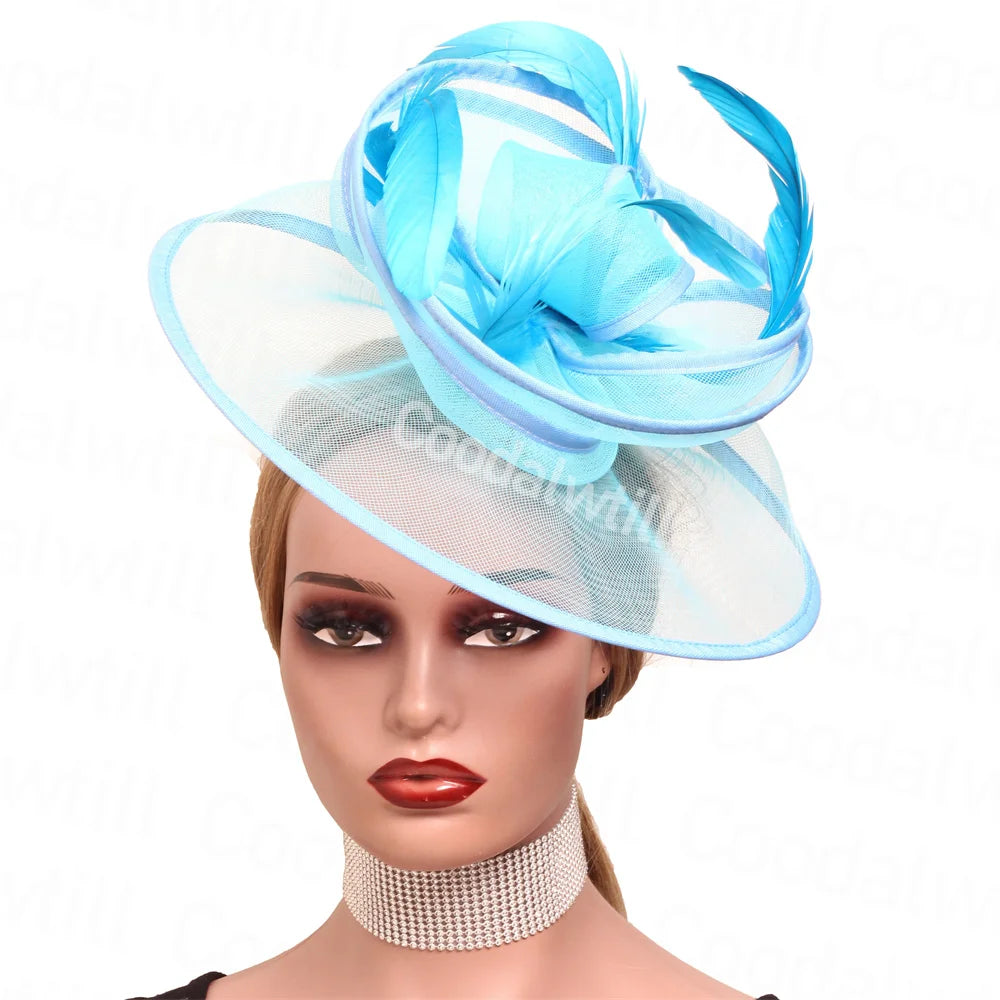 Accessoires de Cheveux de Mariée Voiles en Plumes Chapeaux Fascinators Chapeaux de Cocktail Coiffes Dames Course Occasion Chapeau de Fascinator Bandeau