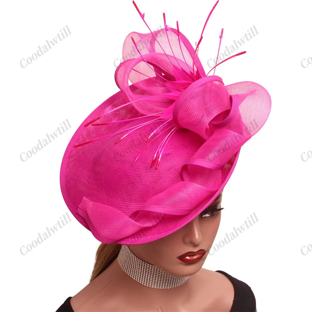 Mini chapeau bibi pour femme, élégant, pour thé, derby, Kentucky, fleur, plume, pour cocktail, mariage