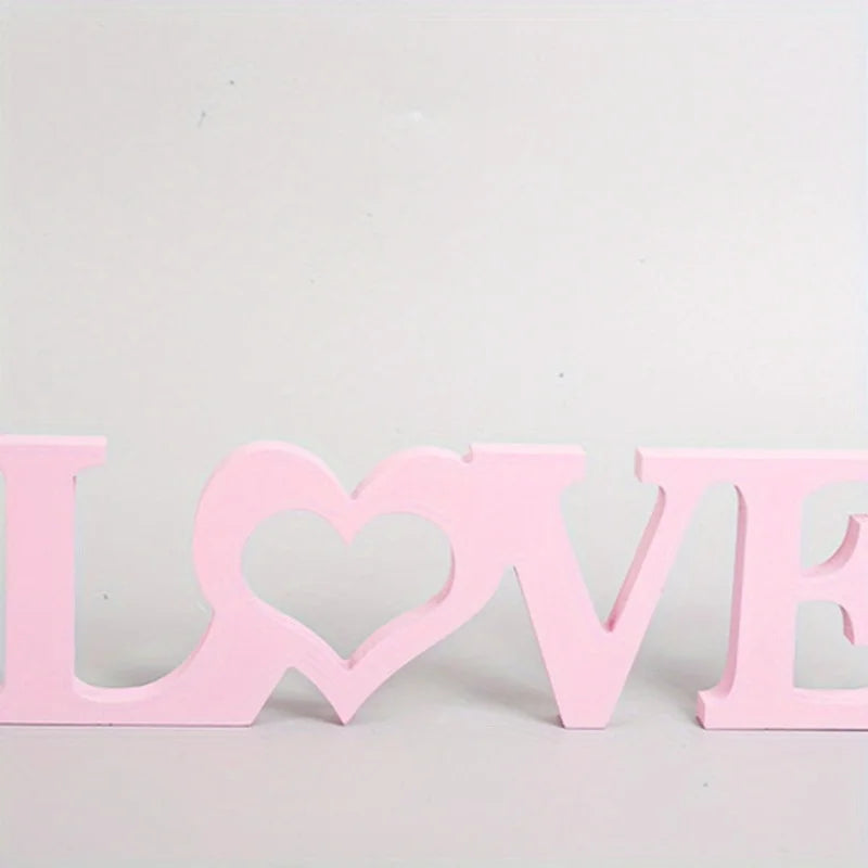 1 pc Décoration « LOVE » en lettres, Articles d'artisanat en bois, Sculptures et Ornements – Parfait pour une décoration de mariage, d'anniversaire, et pour la décoration des lettres