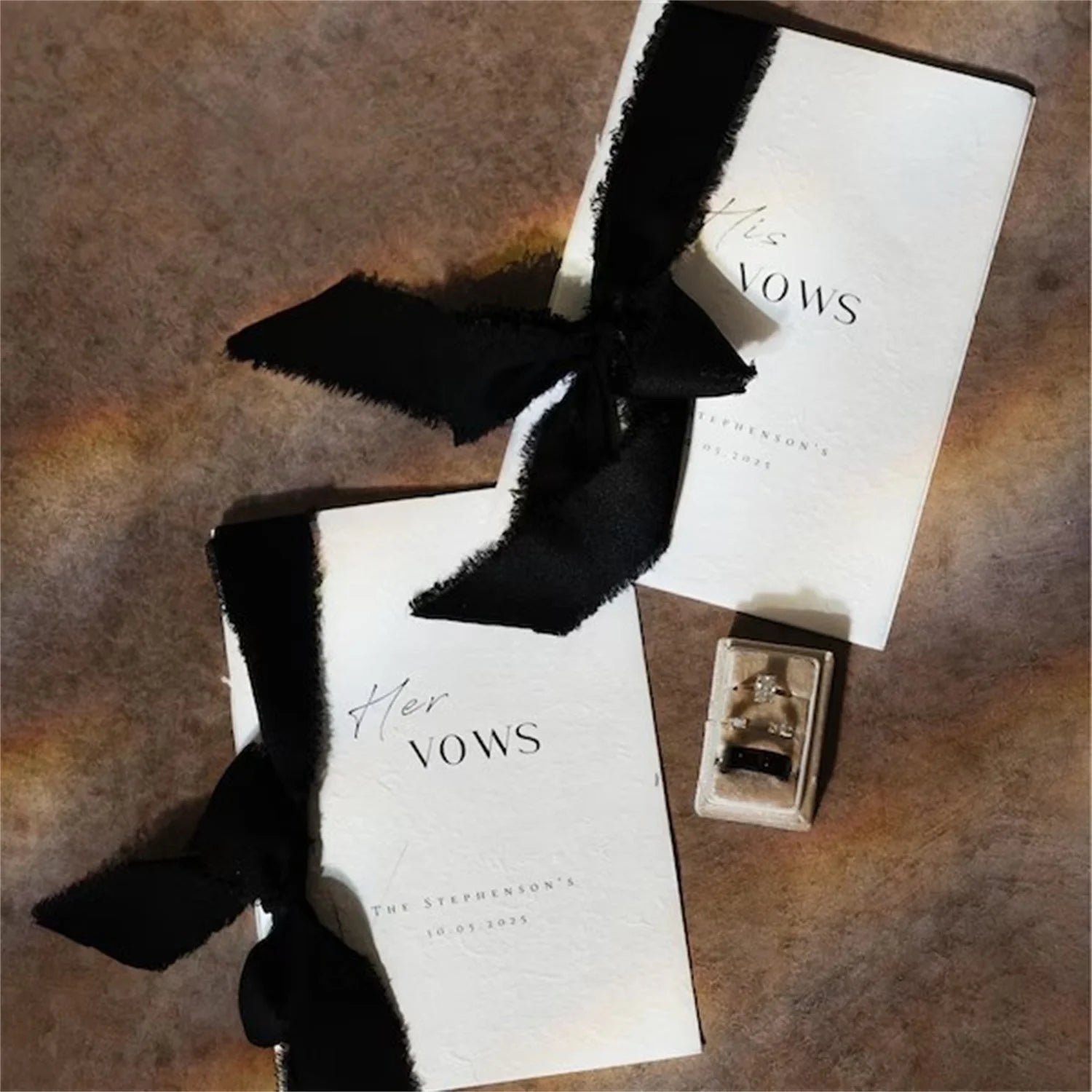 Livrets de vœux de mariage personnalisés en papier, Vœux de Monsieur et Madame, Papier Dongba texturé brut, Souvenir pour les mariés, Mariage unique