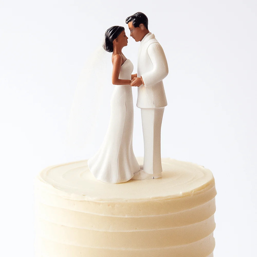 Anniversary Decoration Couple Wedding Cake Topper Elegant Creative Cake Toppers Dolls PVC White/Black Bride & Groom Figurines