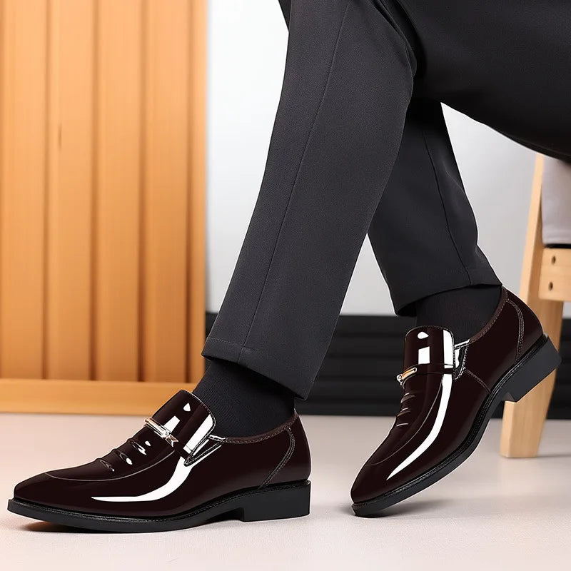 Chaussures habillées pour homme Pointures 38-49, Mocassins formels à haut brillant, Chaussures de mariage de luxe, Chaussures de conduite décontractées et confortables pour hommes