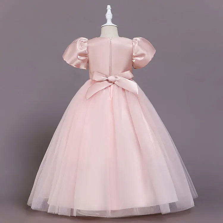 Robes de Demoiselle d'honneur pour Mariages Robes de Soirée Princesse pour Filles Robes d'Enfants à Manches Courtes Robe de Soirée Mariage 3-12 Ans
