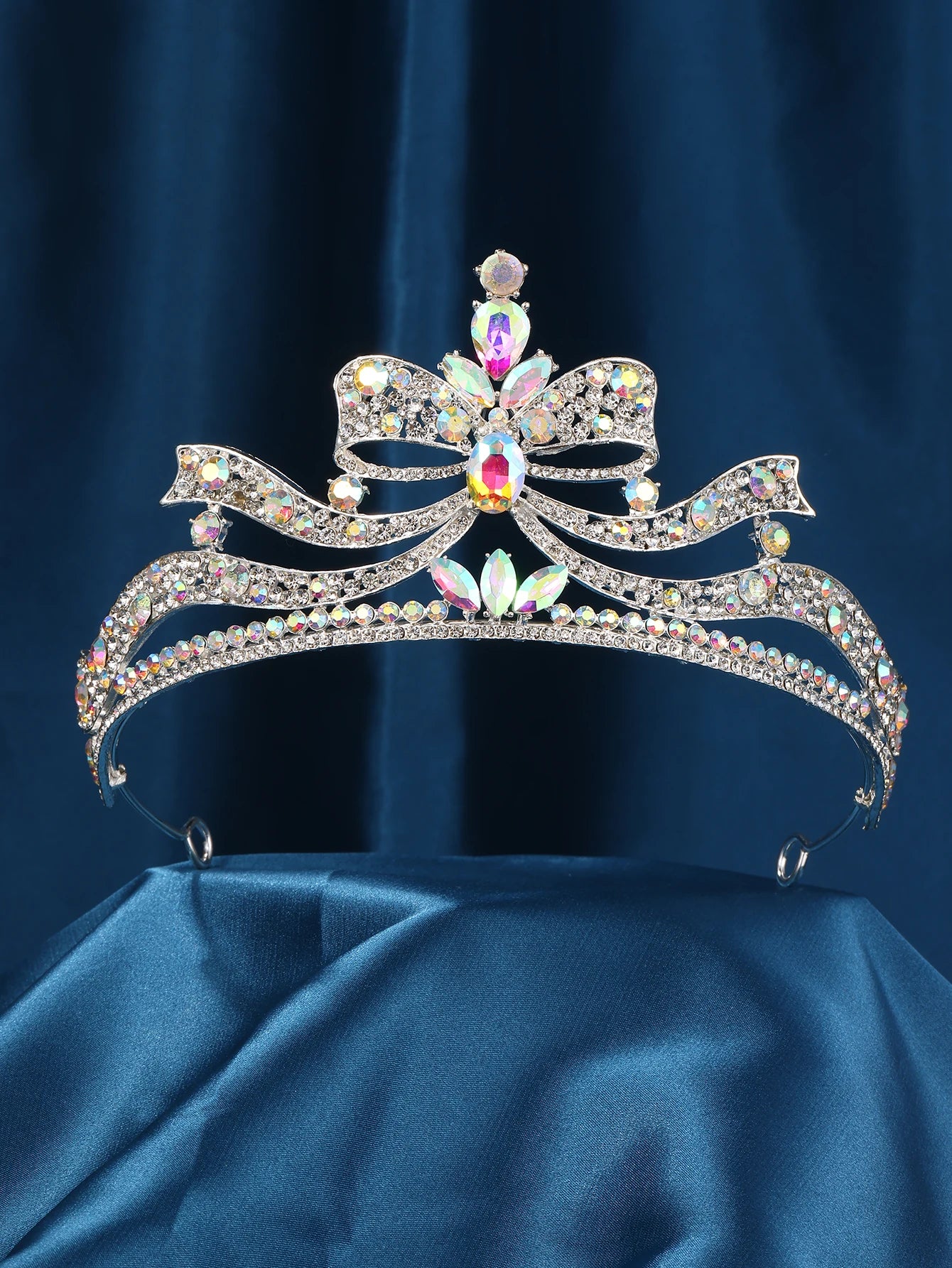 Accessoires pour femmes - Bandeaux de mariage - Bijoux de cheveux pour fiançailles - Serre-têtes en forme de nœud - Tiaras romantiques - Diadèmes de concours de beauté