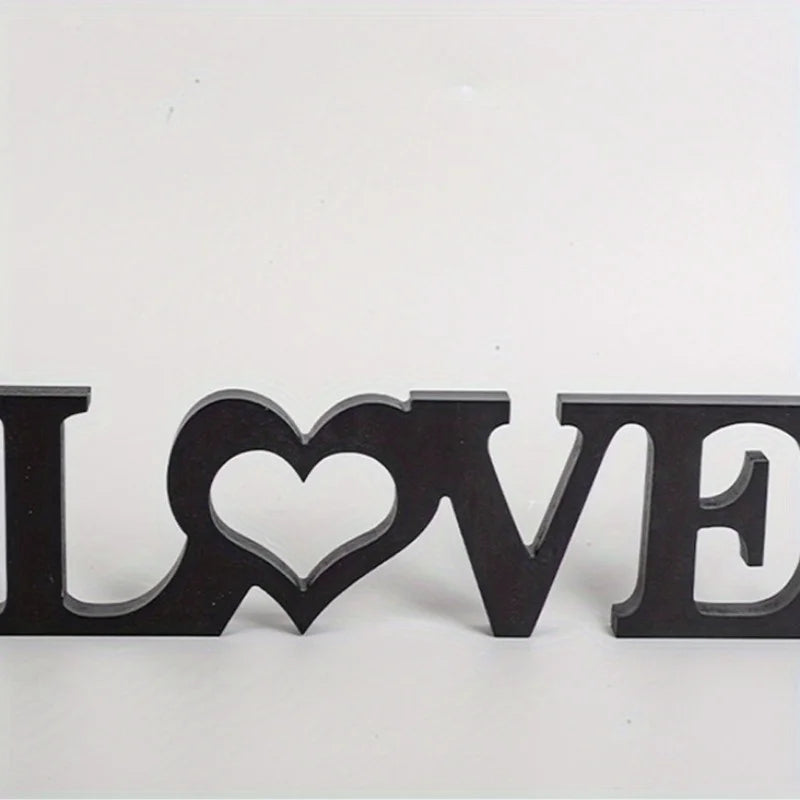 1 pc Décoration « LOVE » en lettres, Articles d'artisanat en bois, Sculptures et Ornements – Parfait pour une décoration de mariage, d'anniversaire, et pour la décoration des lettres