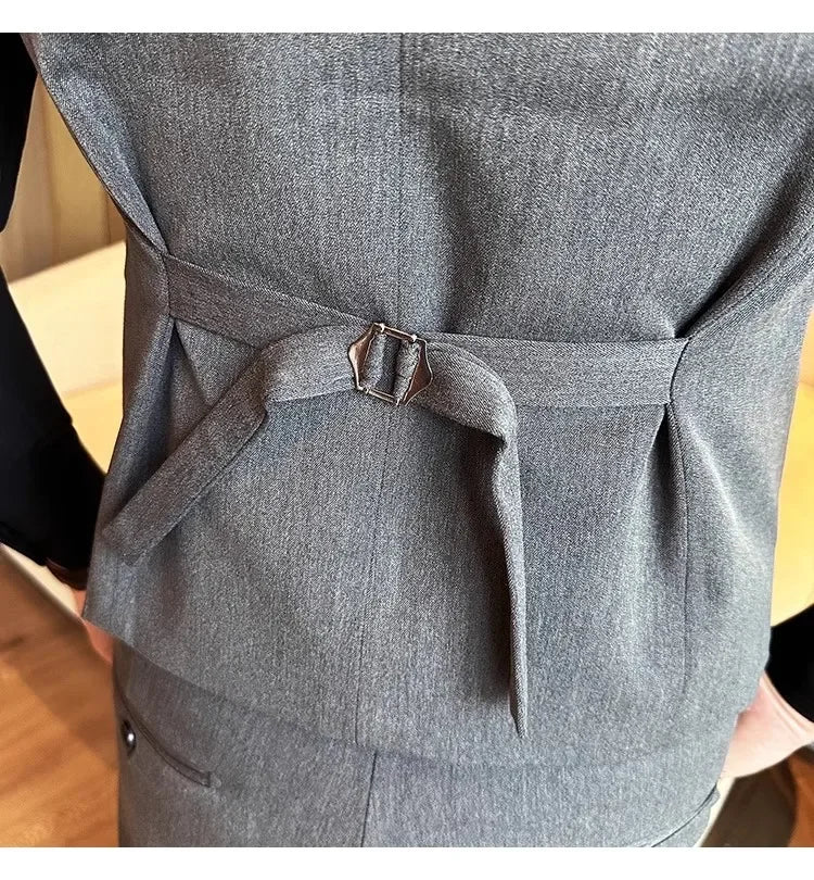 Men's Elastic Suit Vest | Solid Color Waistcoat | Groom & Wedding Party