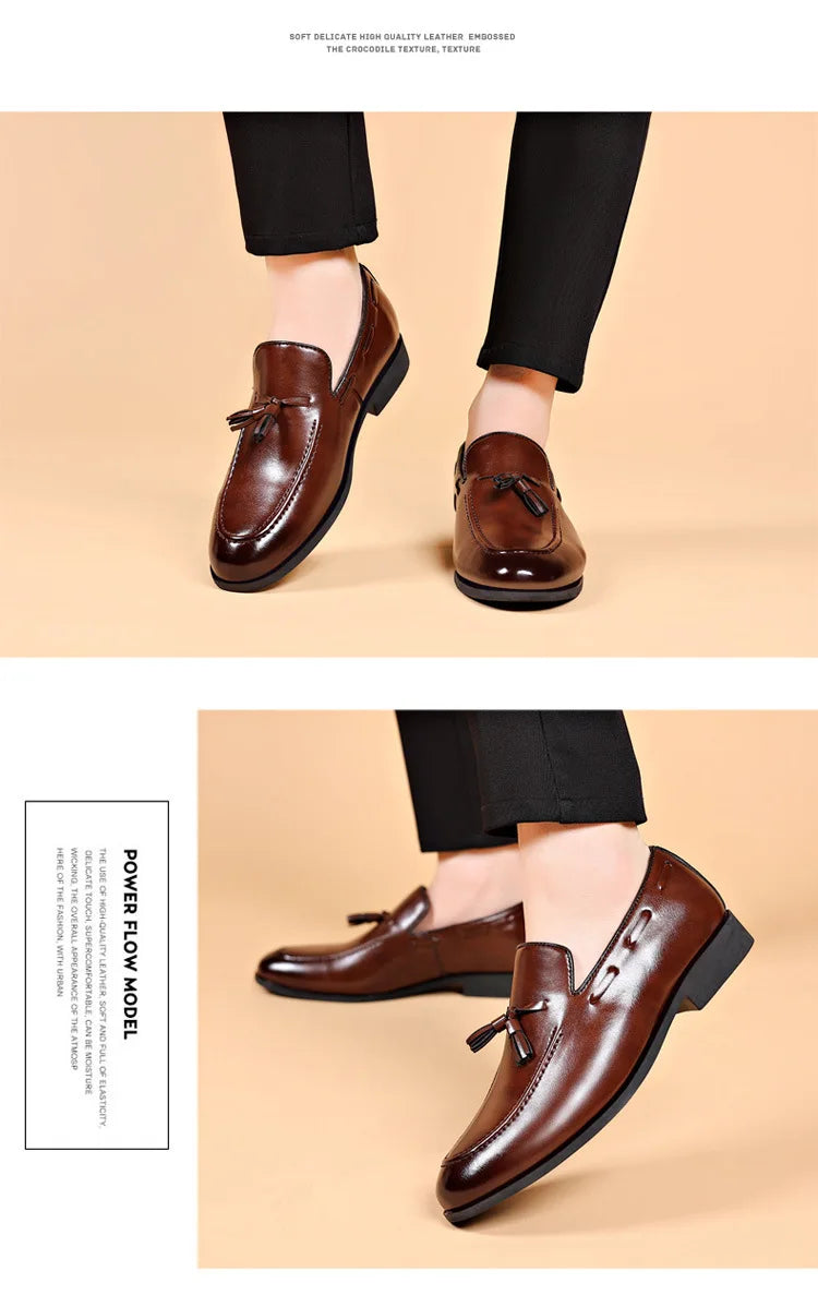 Chaussures Habillées Homme Designer 2025 Nouvelles Chaussures d'Affaires Homme à Enfiler Cuir Bout Pointu Décontractées Zapatos Para Hombres