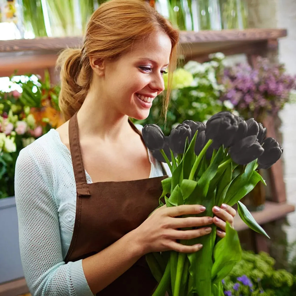 Tulipes noires artificielles "effet naturel" pour décoration de mariage (Lot de 20)