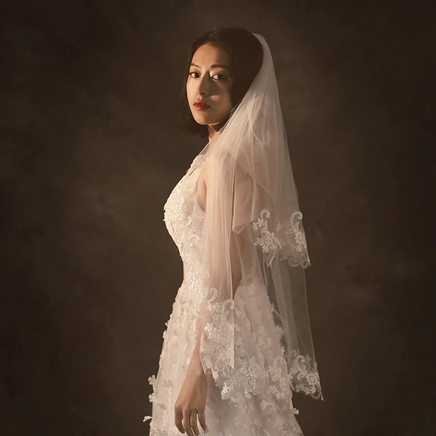 Nouveauté Voiles de mariée en dentelle ivoire blanc Voiles de mariée Bode pour la mariée Accessoires de mariage Velos de novia Velo novia
