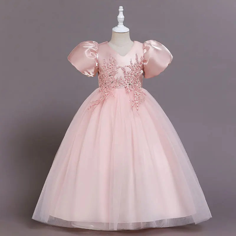 Robes de Demoiselle d'honneur pour Mariages Robes de Soirée Princesse pour Filles Robes d'Enfants à Manches Courtes Robe de Soirée Mariage 3-12 Ans