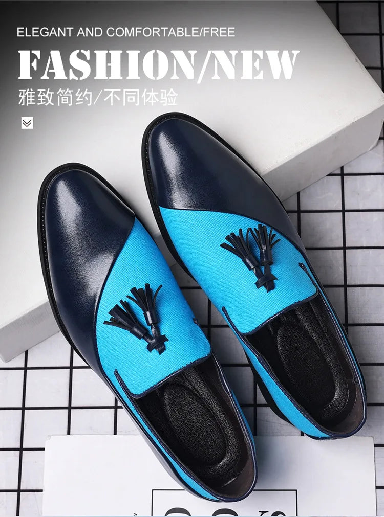 Chaussures Habillées Homme 2026 Nouvelles Chaussures en Cuir Décontractées Homme Chaussures Habillées d'Affaires en Cuir Tendance Polyvalentes Mocassins Bout Pointu à Enfiler