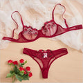 Lingerie Sexy Broderie Florale Sous-Vêtements Dentelle Transparente Court Kits de Soins de la Peau Ensemble Fée Délicate Femme 2 Pièces