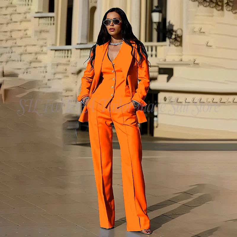Ensembles tailleur 3 pièces pour femme : veste, pantalon et gilet - Tenues décontractées élégantes pour le bureau - Vêtements féminins de haute qualité - Ensembles blazer chics et formels
