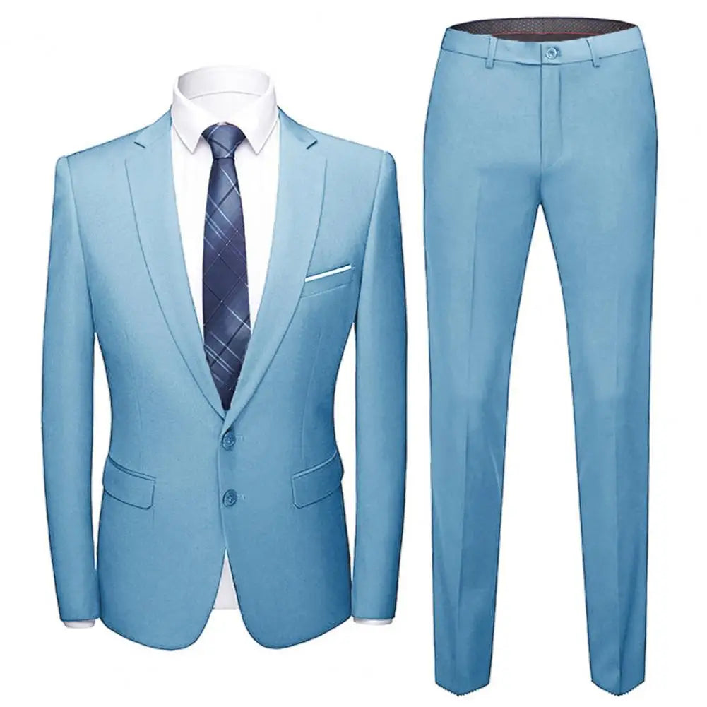 Men's Slim Fit 2-Piece Suit Set | Blazer & Pants | Groom & Wedding Party