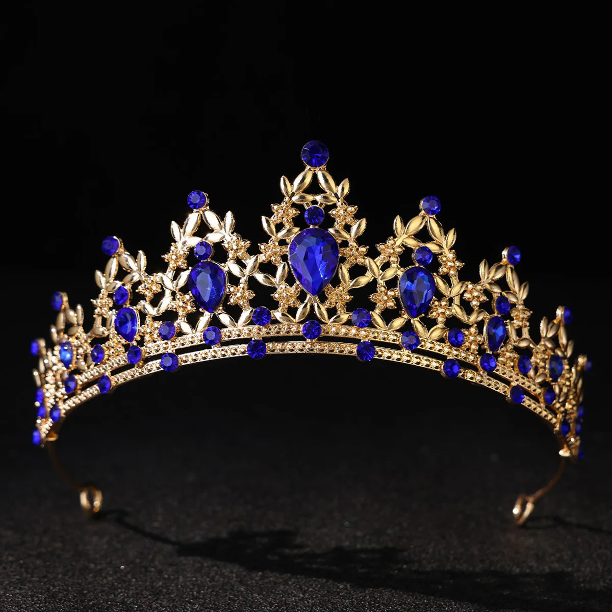 Couronne de Luxe Vintage en Cristal Accessoires de Cheveux de Mariée Style Palais Bandeaux de Fête pour Noël Nouvel An Banquet Soirées