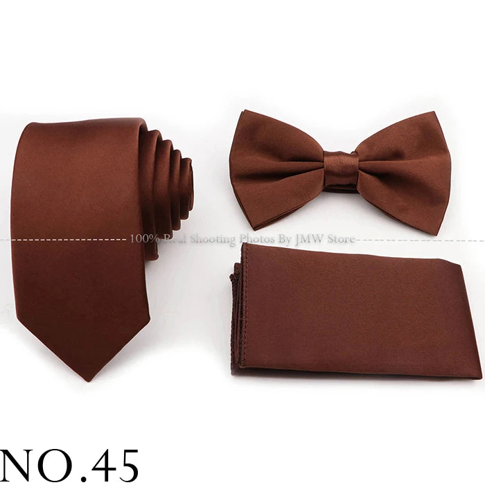 Ensemble cravate et nœud papillon violet bleu sauge vert en polyester, boutons de manchette et broche pour costume de marié, cravate de mariage, accessoire de chemise