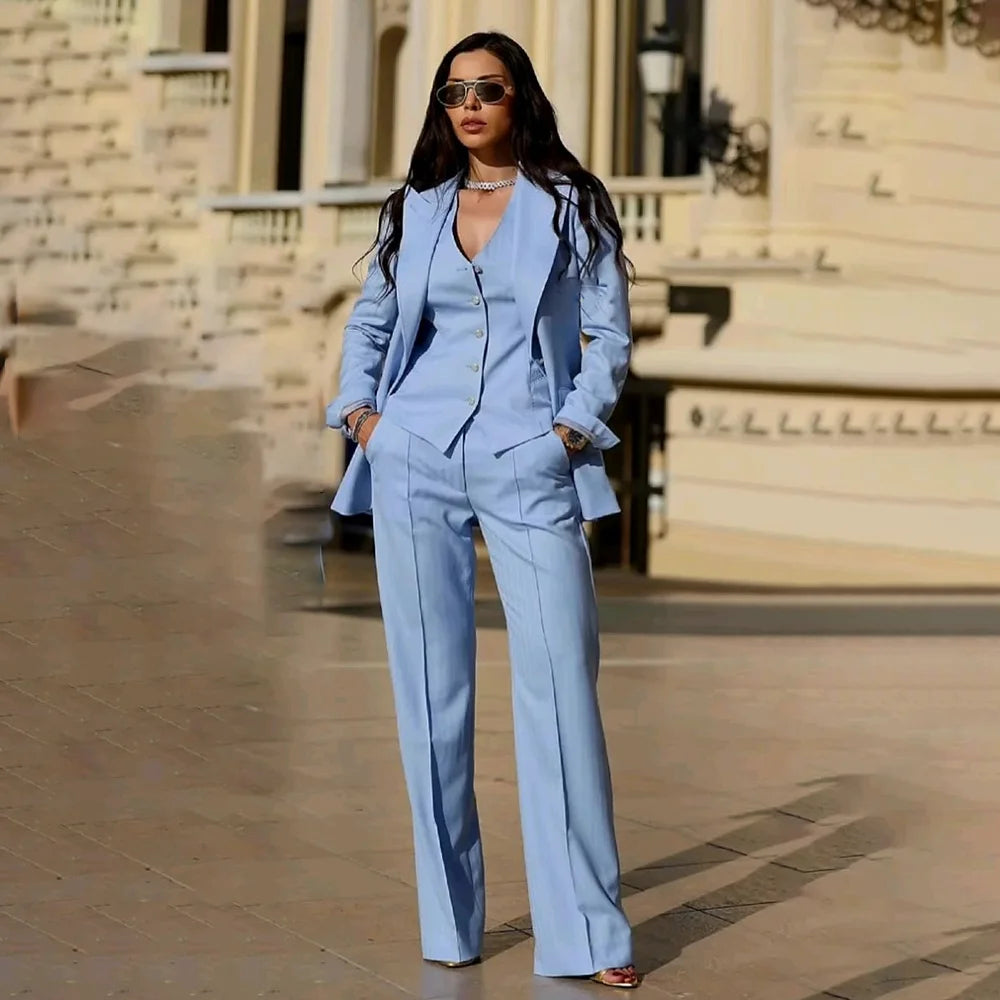 Ensembles tailleur 3 pièces pour femme : veste, pantalon et gilet - Tenues décontractées élégantes pour le bureau - Vêtements féminins de haute qualité - Ensembles blazer chics et formels