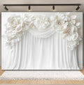 Toile de fond de fête pour photographie, motif mariage, fleur rose, palais, mur blanc, pour fête prénuptiale, décor de portrait de mariage, arrière-plan photo