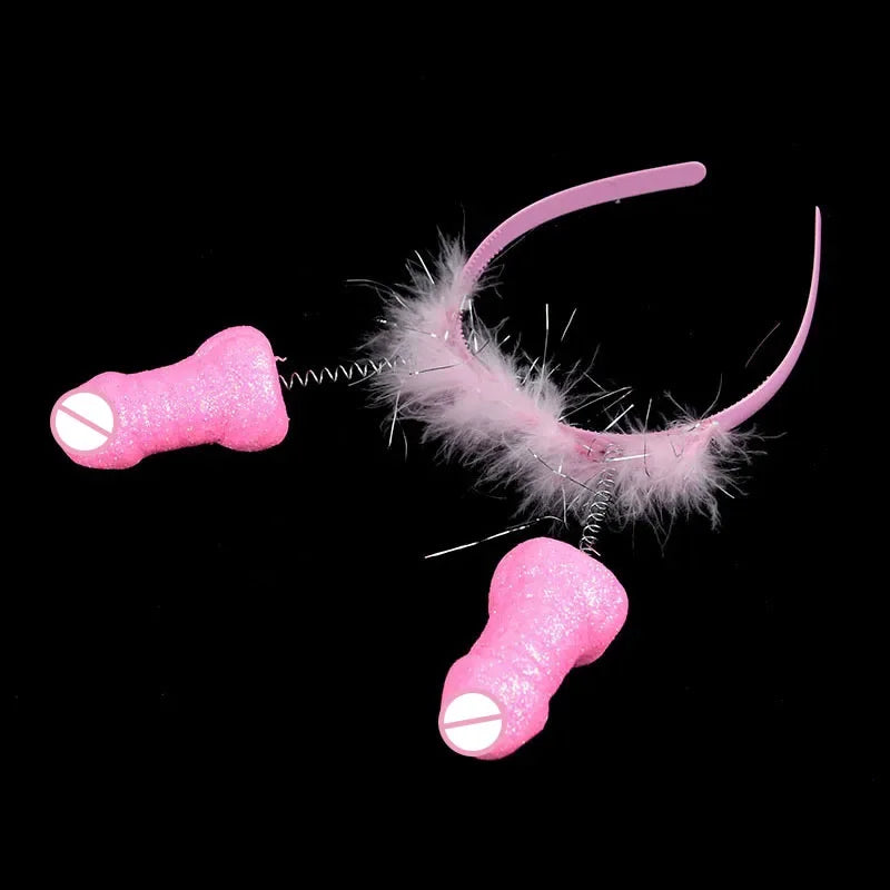 1/2/3 Pièces Drôle Bandeau Pénis Tiara Enterrement Vie Jeune Fille Fournitures Nuit Enterrement Vie Célibataire Serre-tête Filles Future Mariée Décoration Mariage Nouveauté