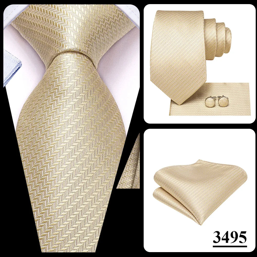 Silk Paisley & Floral Necktie Gift Set | Groom & Groomsmen Wedding Tie with Pocket Square & Cufflinks