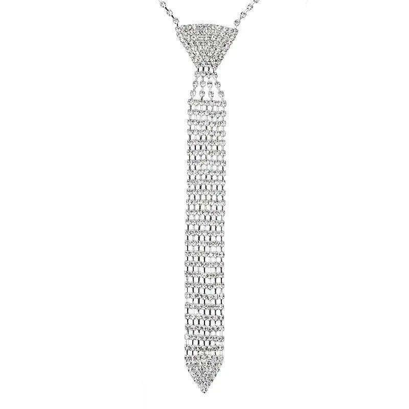 Collier cravate flèche strass — Accessoire de mariage nuptial