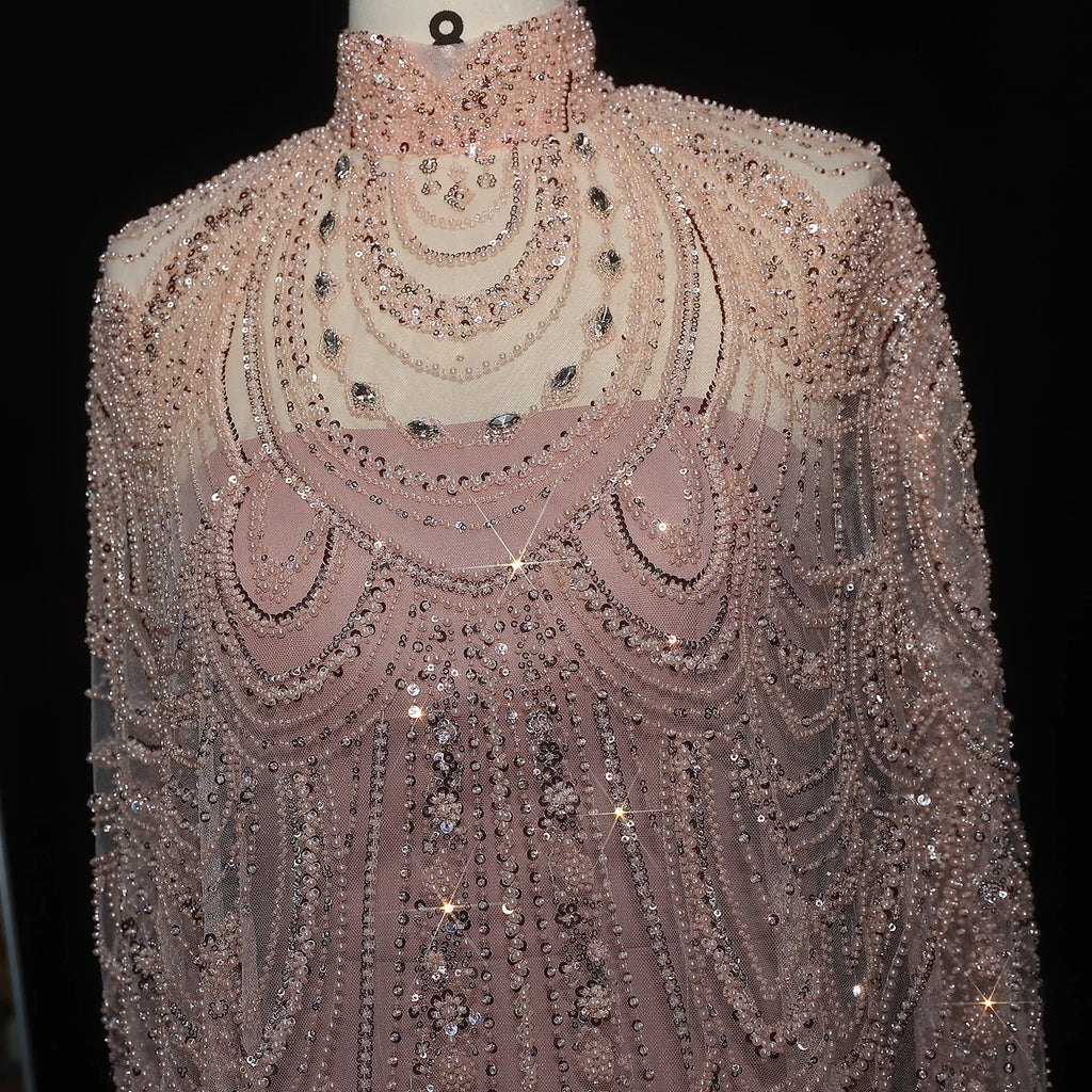 Robes de soirée personnalisées, robe de bal de luxe sexy, Caftan, robe de mariée nude, formelle, élégante et exquise, robe de soirée de haute qualité pour femmes