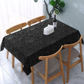 Nappe rectangulaire noire tête de mort gothique avec motif floral en polyester lavable pour cuisine, fête, pique-nique et salle à manger