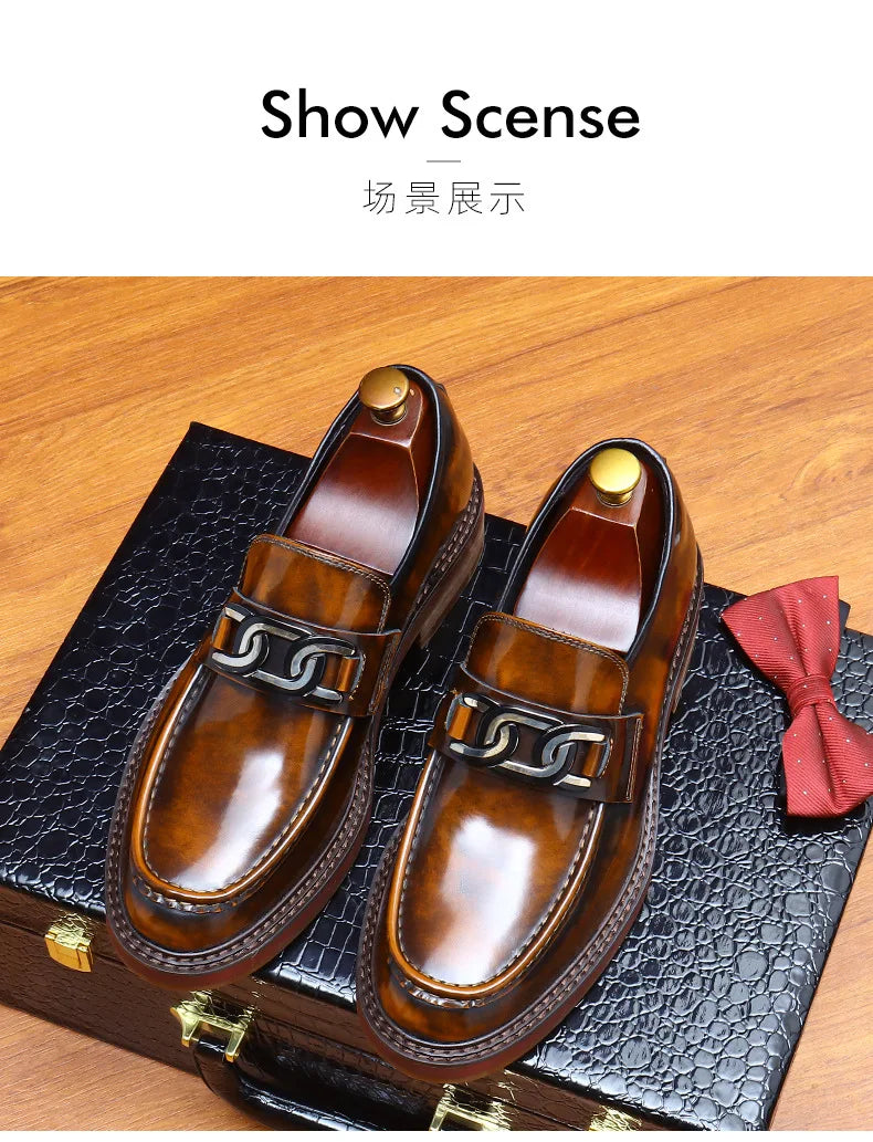2024 New Shoes For Men Loafers Mens Dress Shoes Leather Shoes Man Male Genuine Leather Social Shoes
