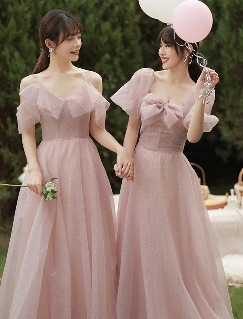 Robe de demoiselle d'honneur féerique printemps-été 2026 pour sœurs minces, robe de soirée de mariage élégante