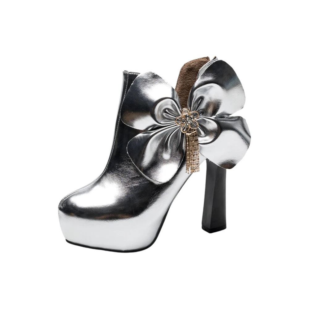 Women Spring and Autumn Fashion Round Head Coarse Heel Ankle Boots Dress Party Short Boots Work Clothes Women Shoes 55-8