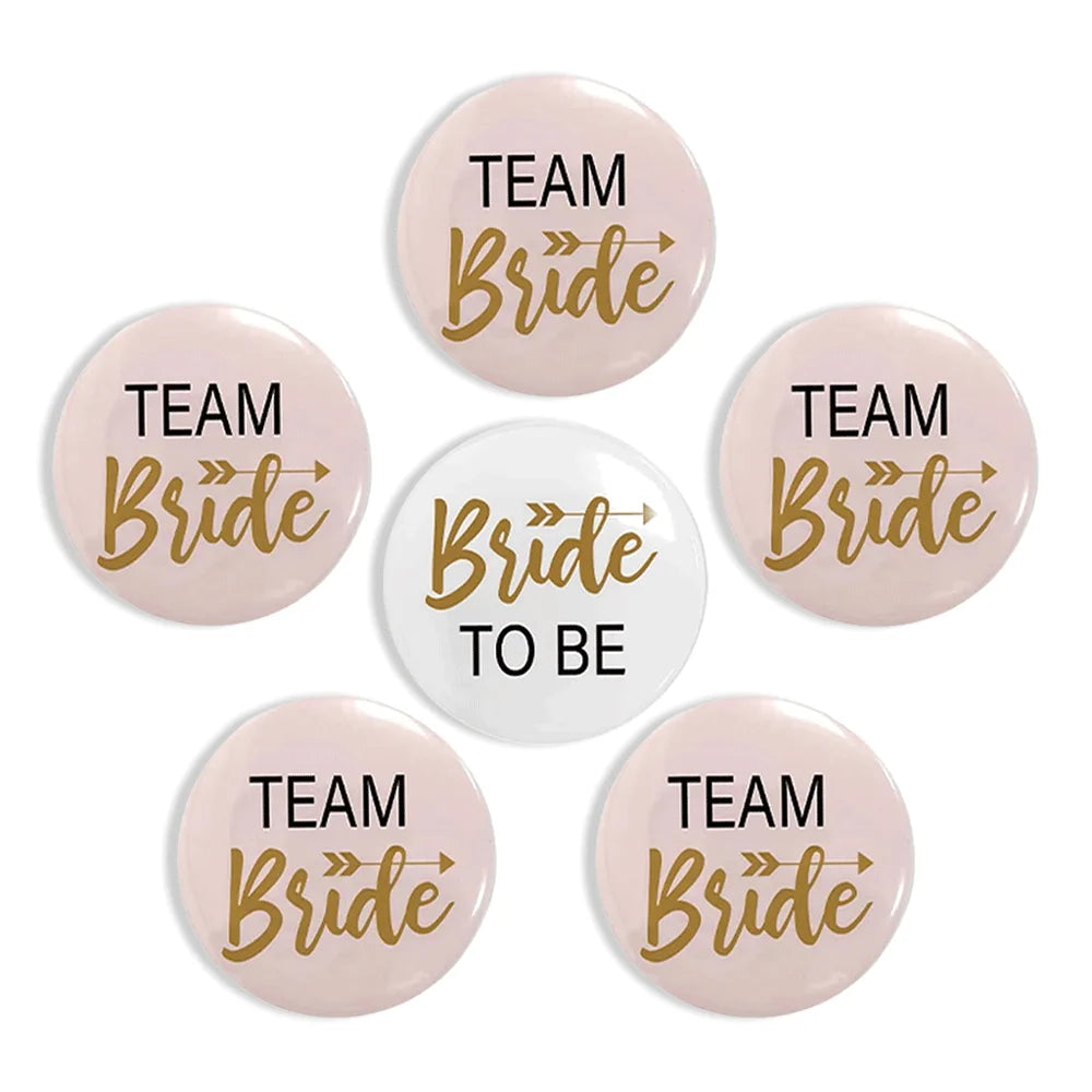 Team Bride & Team Groom Button Pin Set | Bachelorette Party Badges | Bridesmaid Gift Favors
