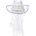 Chapeau en Jean Blanc "Bride to Be" avec Voile Décoration de Mariage, Douche Nuptiale, Fiançailles, Enterrement de Vie de Jeune Fille, Accessoire de Coiffure