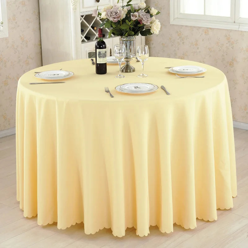 Nappe de Noël de mariage décorative, nappes rondes, housse de table à manger, décoration de banquet d'anniversaire, housse de table de salle à manger à domicile