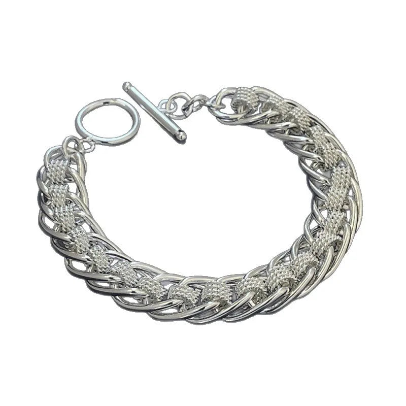 Bracelet maille perforée — Argent sterling 925