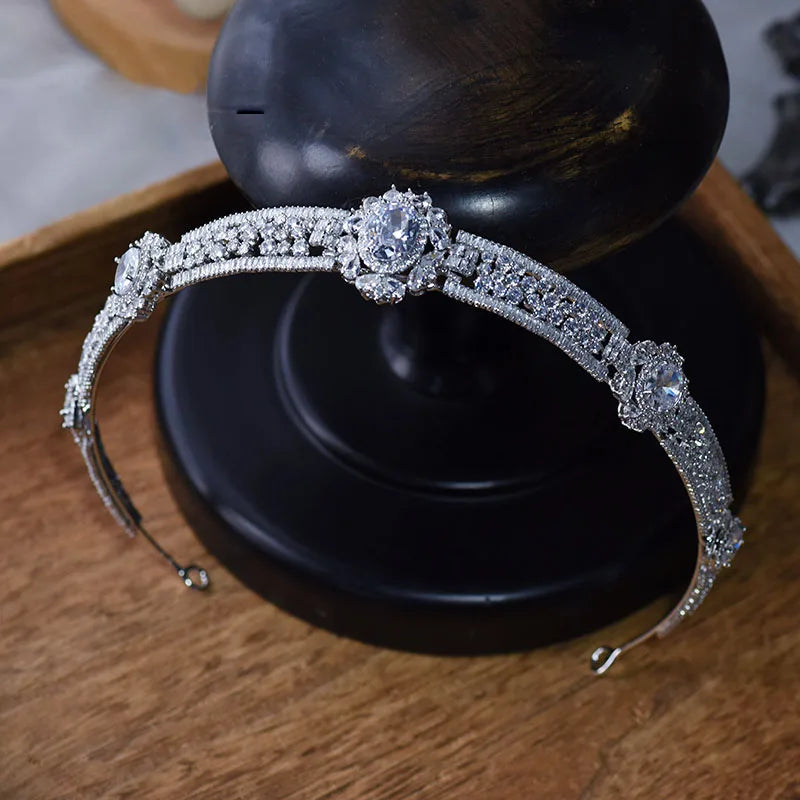 Sparkling Drop water Crystals Wedding Tiaras Headpeices Bridal Headbands Brides Hair Accessories Evening Head Wear
