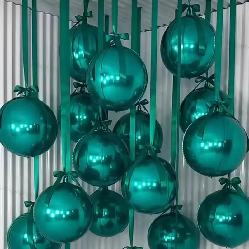 20 Ballons ronds 4D de 10 pouces Rouges Argentés en feuille d'aluminium Ballons de fête à thème d'anniversaire Douche de bébé Décoration de mariage Faveur Jouet pour enfants Air Globos