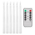 6/12 Bougies Coniques LED Sans Flamme Ivoire Vacillantes avec Télécommande Mèche 3D à Piles Bougie de Fenêtre de Noël Décor de Mariage