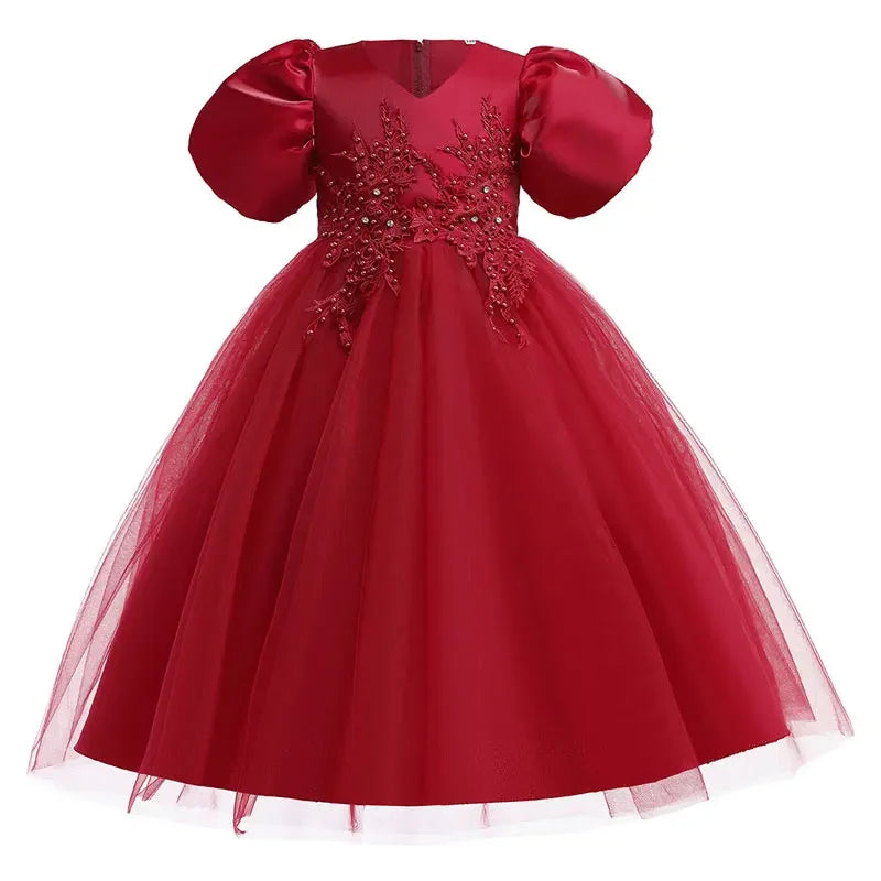 Robes de Demoiselle d'honneur pour Mariages Robes de Soirée Princesse pour Filles Robes d'Enfants à Manches Courtes Robe de Soirée Mariage 3-12 Ans