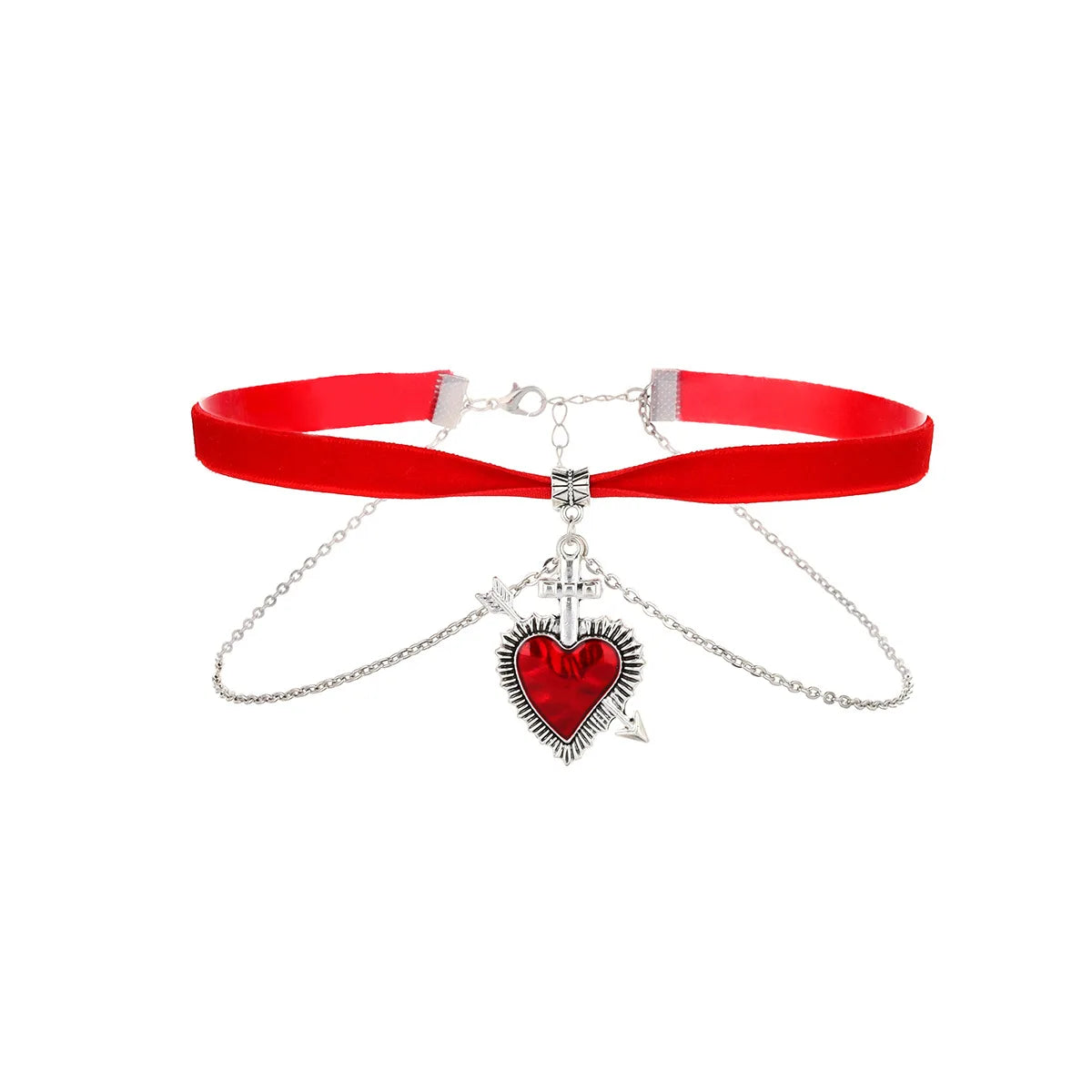 Collier ras-du-cou « rose épanouie en dentelle gothique » — style Lolita