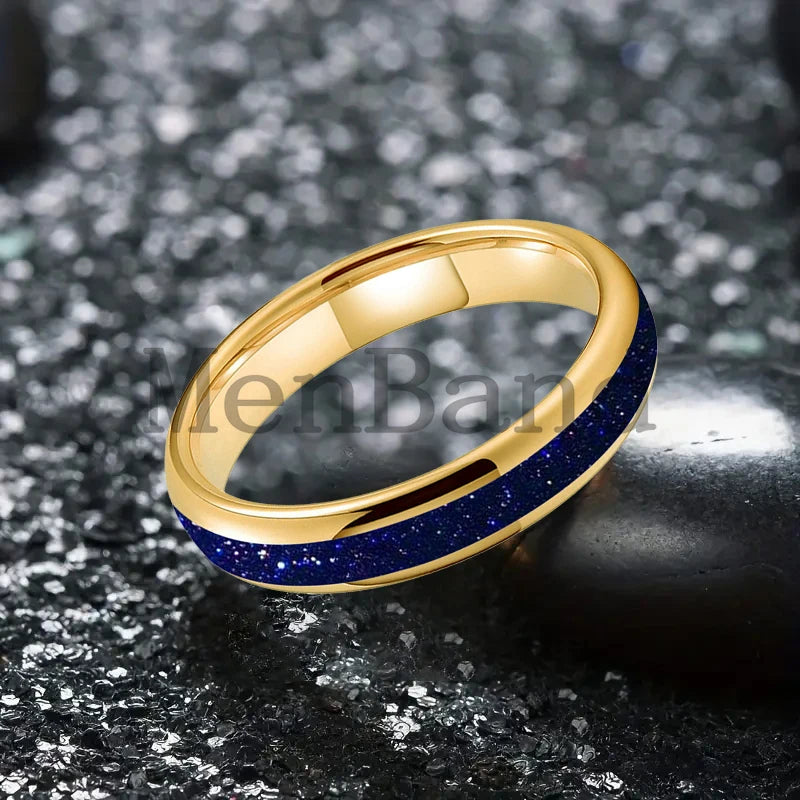 Bague de mariage pour homme 4/6/8mm - Bague en carbure de tungstène avec sable galactique concassé Espace cosmique Bague de mariage unisexe Bague de fiançailles Pour lui