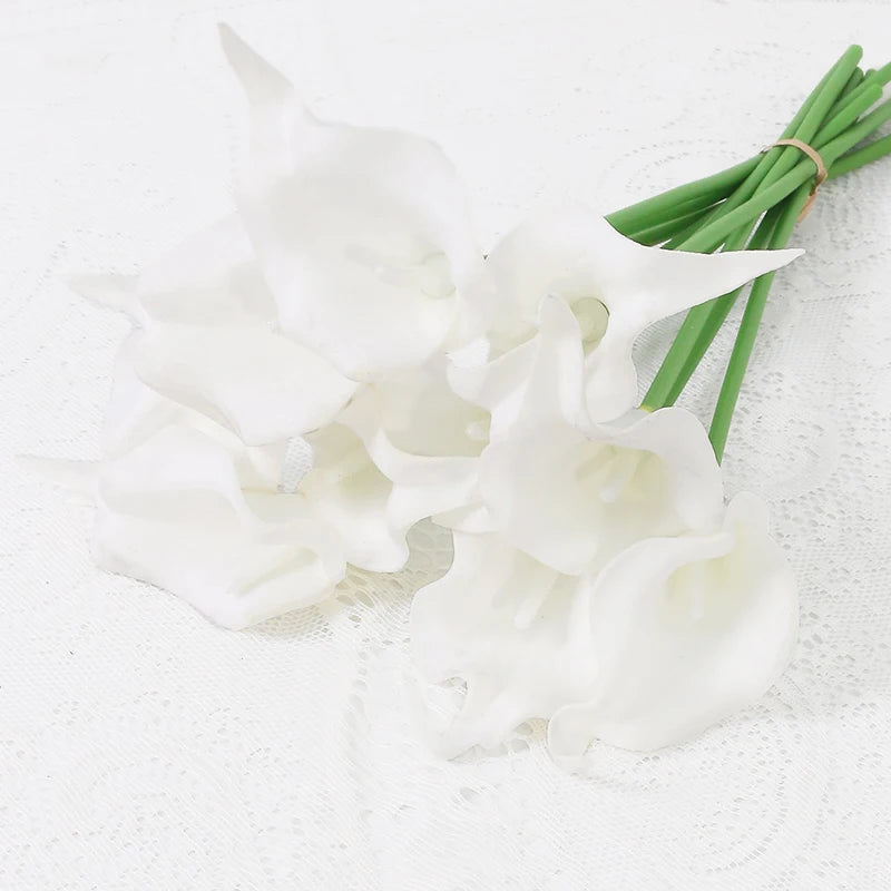Bouquet de mariée artificiel de callas — 6 tiges, 40 cm