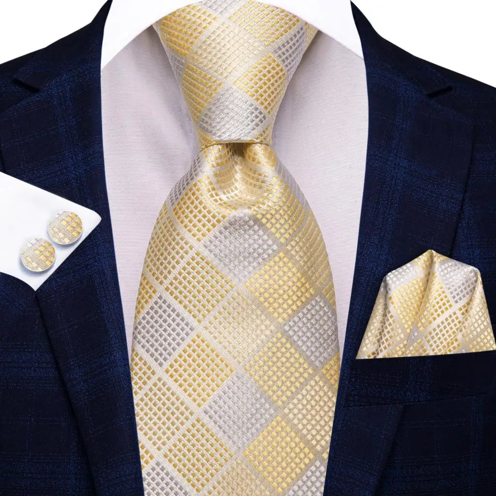Silk Paisley & Floral Necktie Gift Set | Groom & Groomsmen Wedding Tie with Pocket Square & Cufflinks