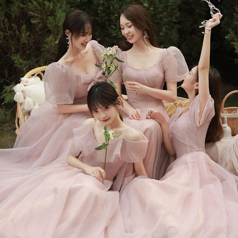 Robe de demoiselle d'honneur féerique printemps-été 2026 pour sœurs minces, robe de soirée de mariage élégante
